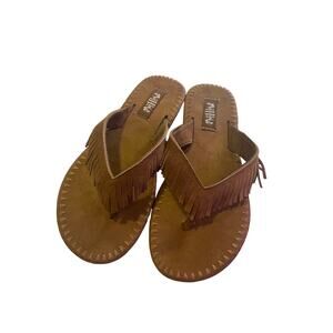 Mad Love Women's Size 6 Boho Leather Flip Flops - New No tags